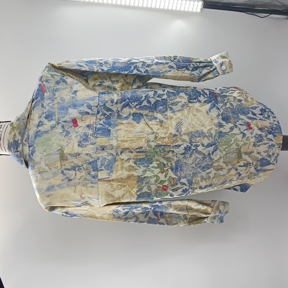 Vintage Button Down Shirt Neil's Metallic Floral Retro 80s 90s Womens Size M - Picture 4 of 5